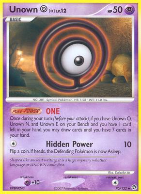 Unown [O] card from Secret Wonders