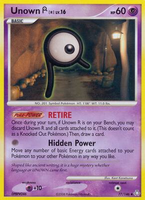 Unown (R) card from Legends Awakened