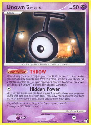 Unown [T] card from Mysterious Treasures