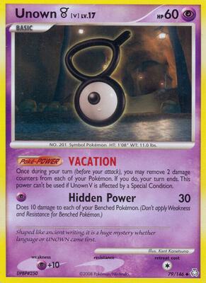 Unown (V) card from Legends Awakened
