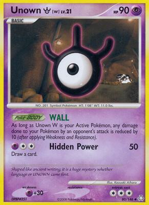Unown (W) card from Legends Awakened