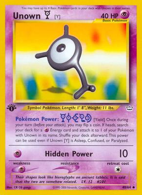 Unown [Y] card from Neo Revelation