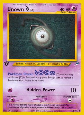 Unown [Z] card from Neo Destiny