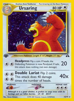 Ursaring (15) card from Neo Discovery