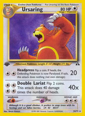 Ursaring (34) card from Neo Discovery