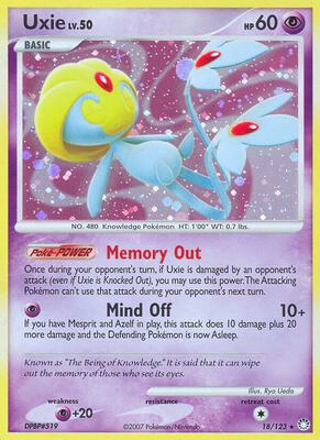 Uxie card from Mysterious Treasures