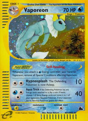 Vaporeon (H31) card from Skyridge