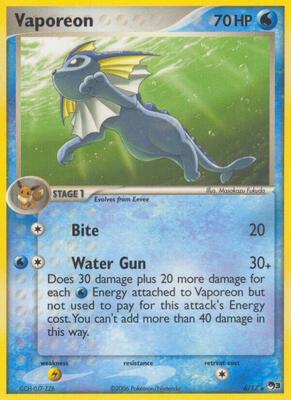 Vaporeon card from POP Series 3
