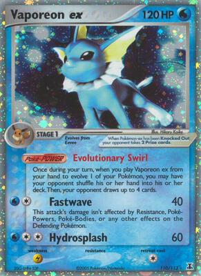 Vaporeon ex card from EX Delta Species