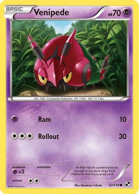 Venipede card from Black and White