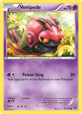 Venipede card from XY Base Set