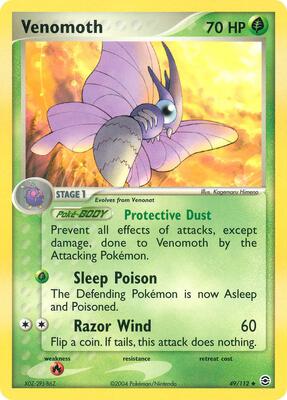 Venomoth card from EX FireRed & LeafGreen