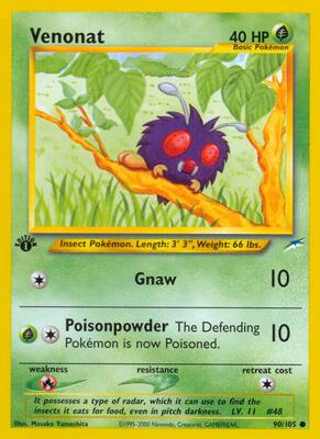 Venonat card from Neo Destiny