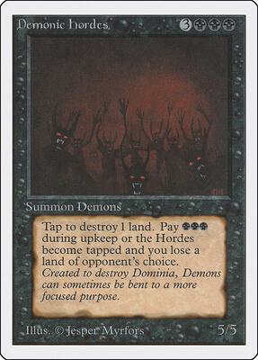 Demonic Hordes card from Unlimited Edition