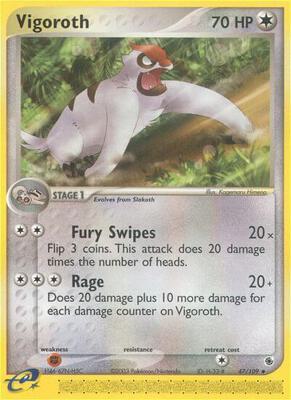Vigoroth card from EX Ruby and Sapphire