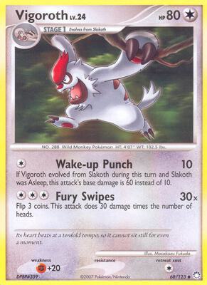 Vigoroth card from Mysterious Treasures