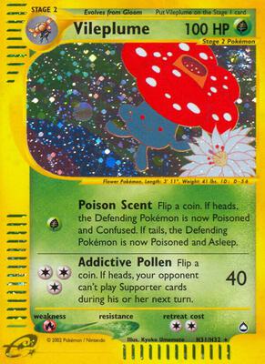 Vileplume (H31) card from Aquapolis