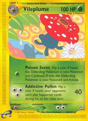 Vileplume card from Aquapolis