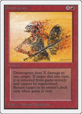 Disintegrate card from Unlimited Edition