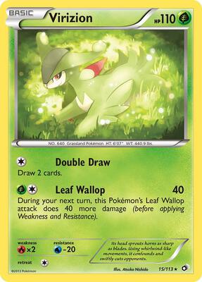 Virizion card from Legendary Treasures