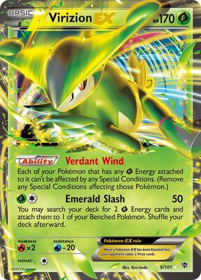 Virizion EX card from Plasma Blast