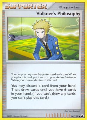 Volkner's Philosophy card from Rising Rivals