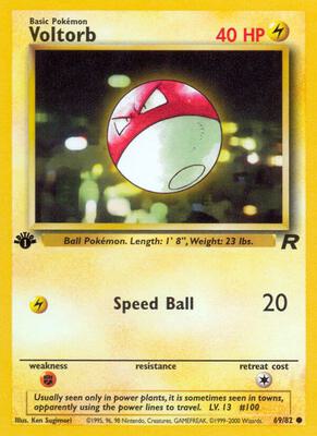 Voltorb card from Team Rocket