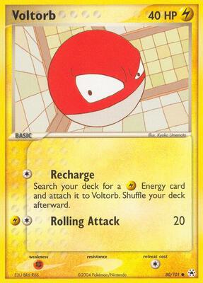 Voltorb card from EX Hidden Legends