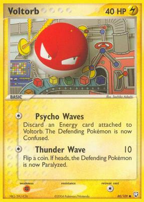 Voltorb card from EX Team Rocket Returns