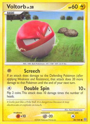 Voltorb (80) card from Stormfront