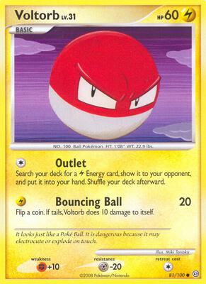 Voltorb (81) card from Stormfront