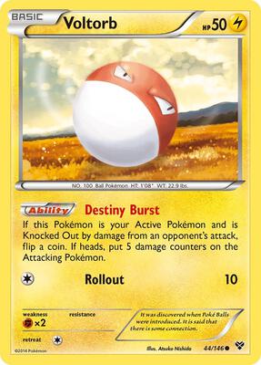 Voltorb card from XY Base Set