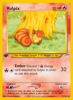 Vulpix card from Neo Destiny