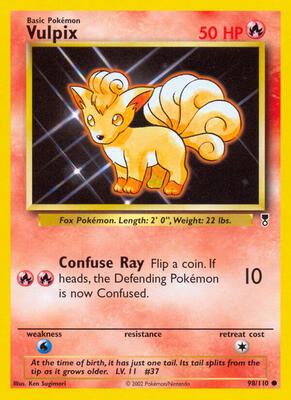 Vulpix card from Legendary Collection
