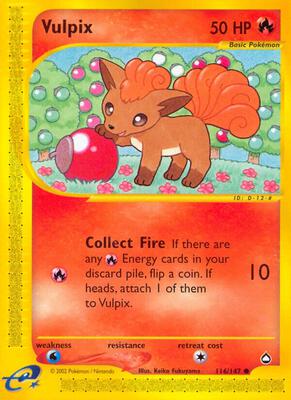 Vulpix card from Aquapolis