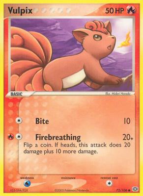 Vulpix card from EX Emerald