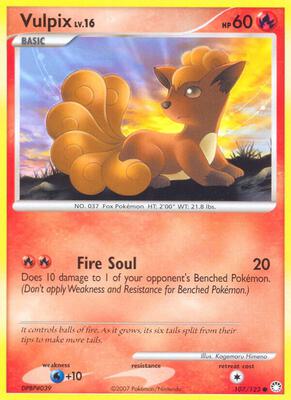 Vulpix card from Mysterious Treasures