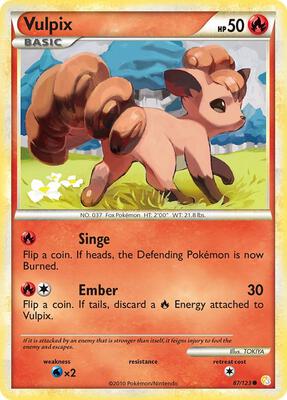 Vulpix card from HeartGold SoulSilver