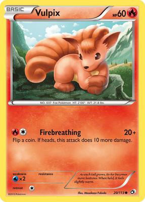 Vulpix card from Legendary Treasures
