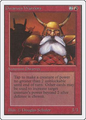 Dwarven Warriors card from Unlimited Edition