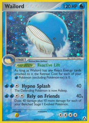 Wailord card from EX Legend Maker