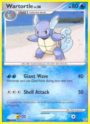 Wartortle card from Secret Wonders