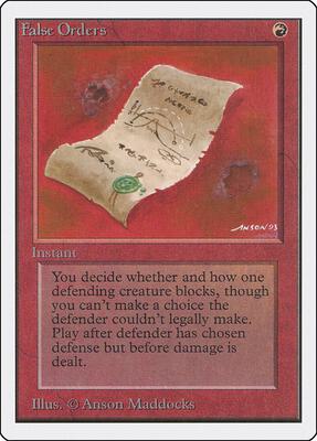 False Orders card from Unlimited Edition
