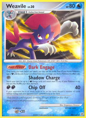 Weavile card from Secret Wonders