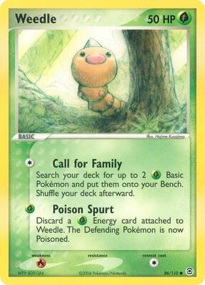 Weedle card from EX FireRed & LeafGreen