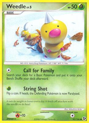 Weedle card from Great Encounters