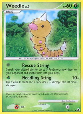 Weedle card from Rising Rivals
