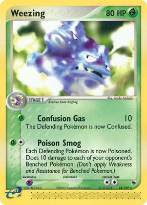 Weezing card from EX Ruby and Sapphire