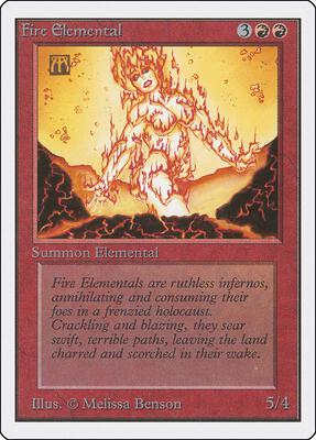 Fire Elemental card from Unlimited Edition