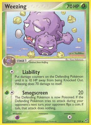 Weezing card from EX Deoxys